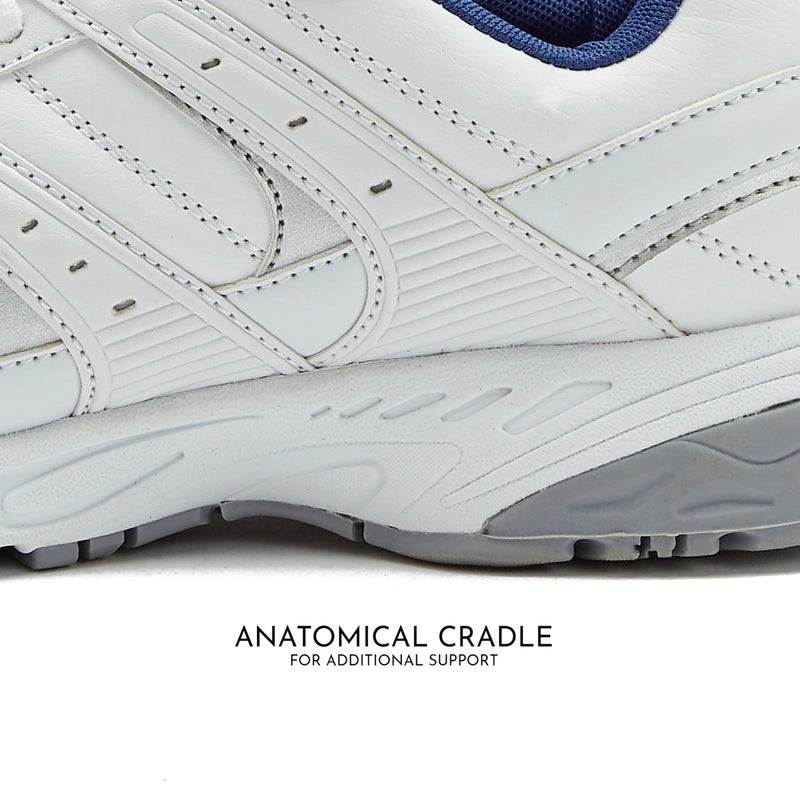 Avia Verge Womens Sneakers - Tennis, Court, Cross Training, or Pickleball Shoes for Women, 9 Wide, White/Blue/Silver - Image 2